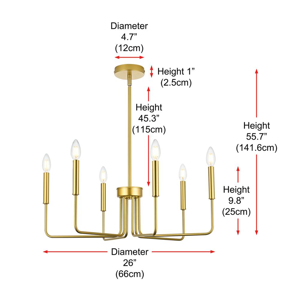 Willa 26 inch Pendant Light in Brass. Picture 8