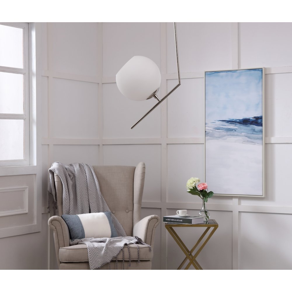 Ryland 1 Light Chrome And Frosted White Glass Pendant. Picture 14