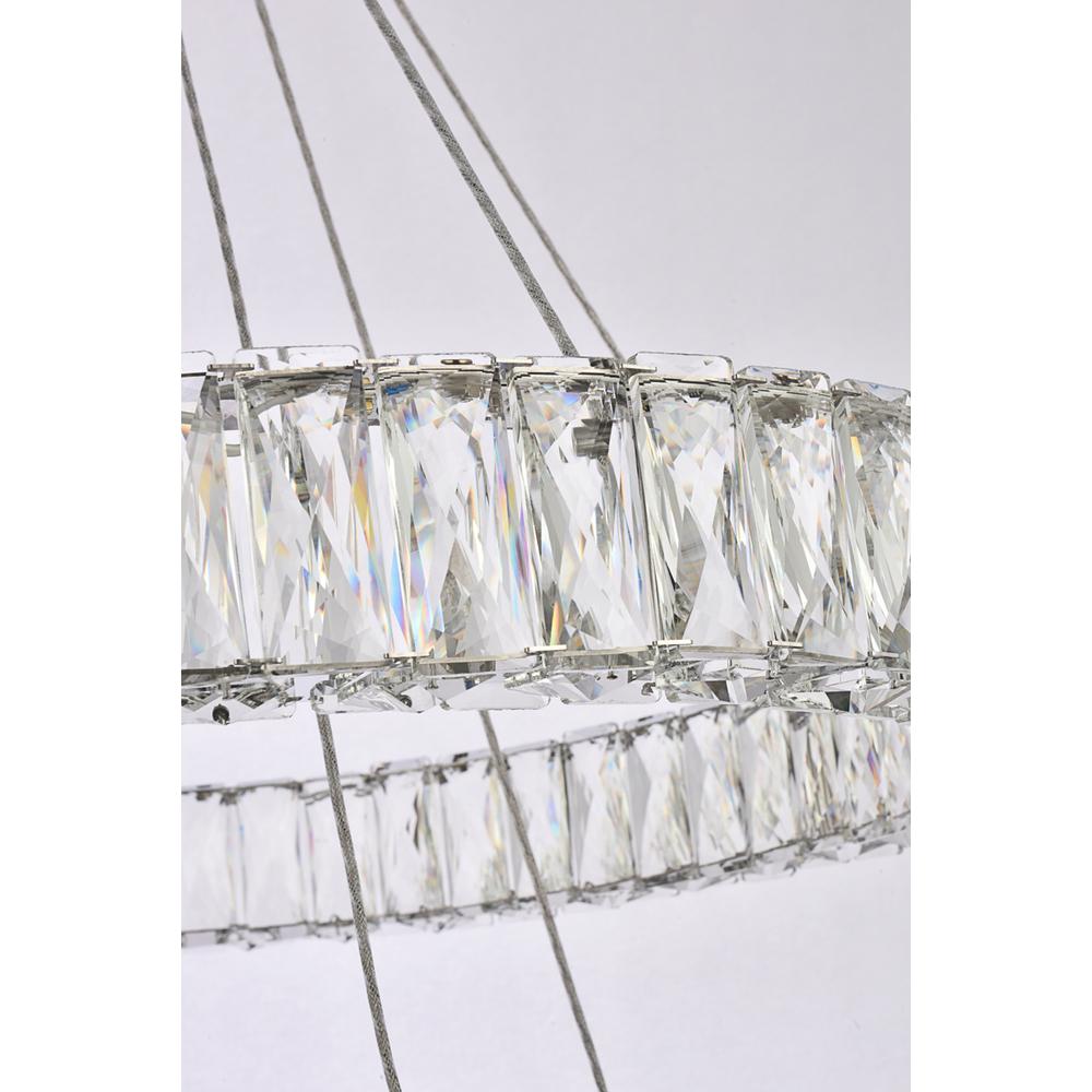 Monroe 28 inch LED double ring chandelier in chrome. Picture 5