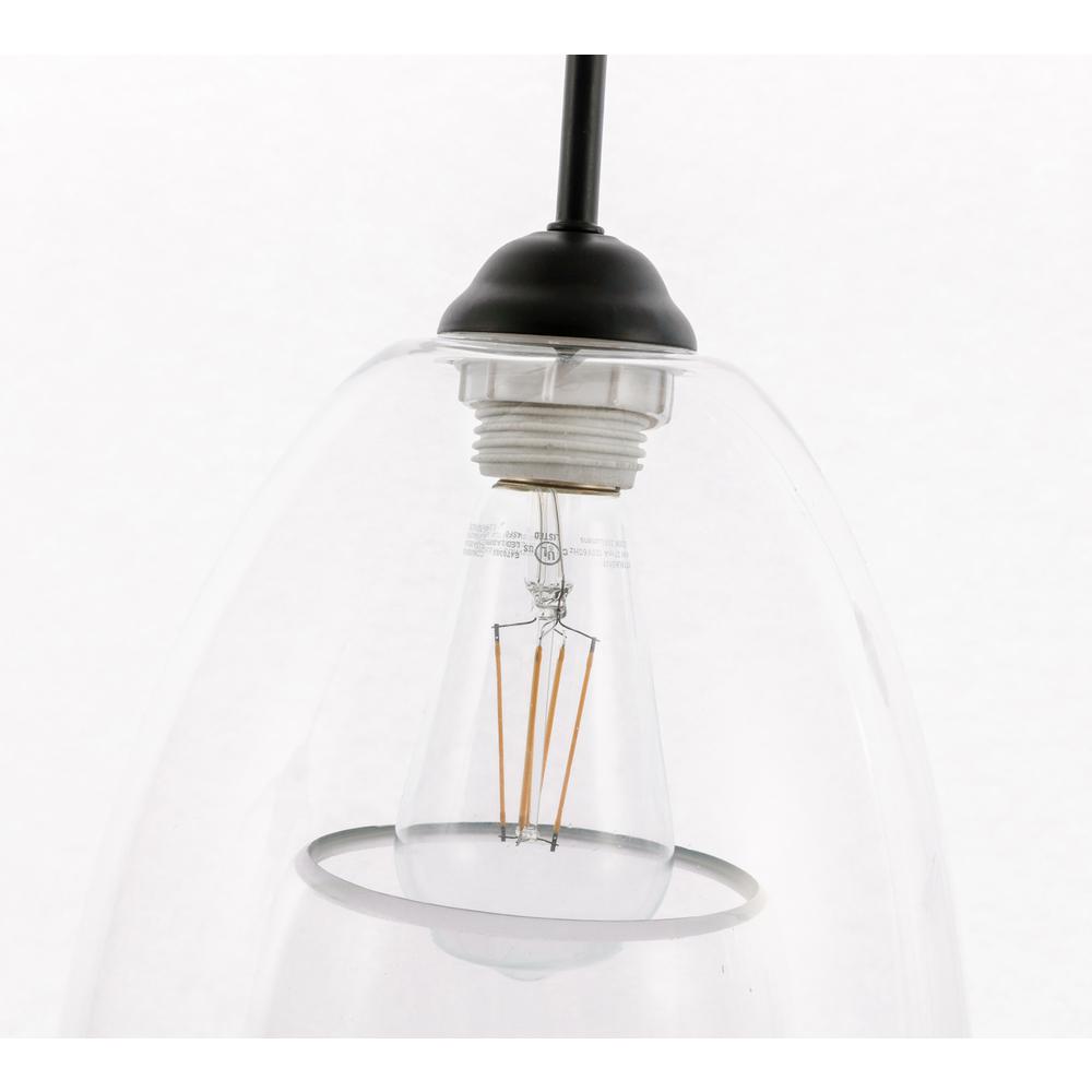 Kason 3 light Black and Clear glass pendant. Picture 12