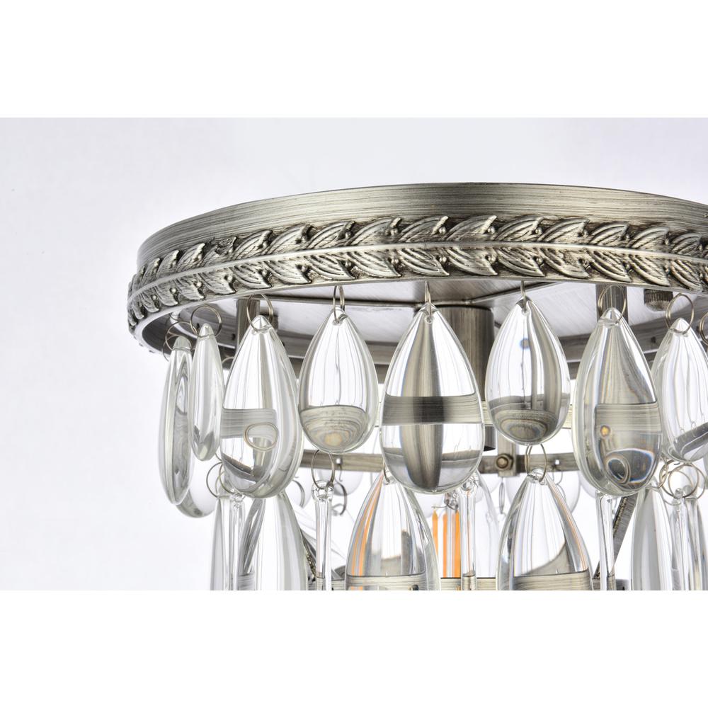 Nordic 1 light antique silver Flush Mount Clear Royal Cut Crystal. Picture 5