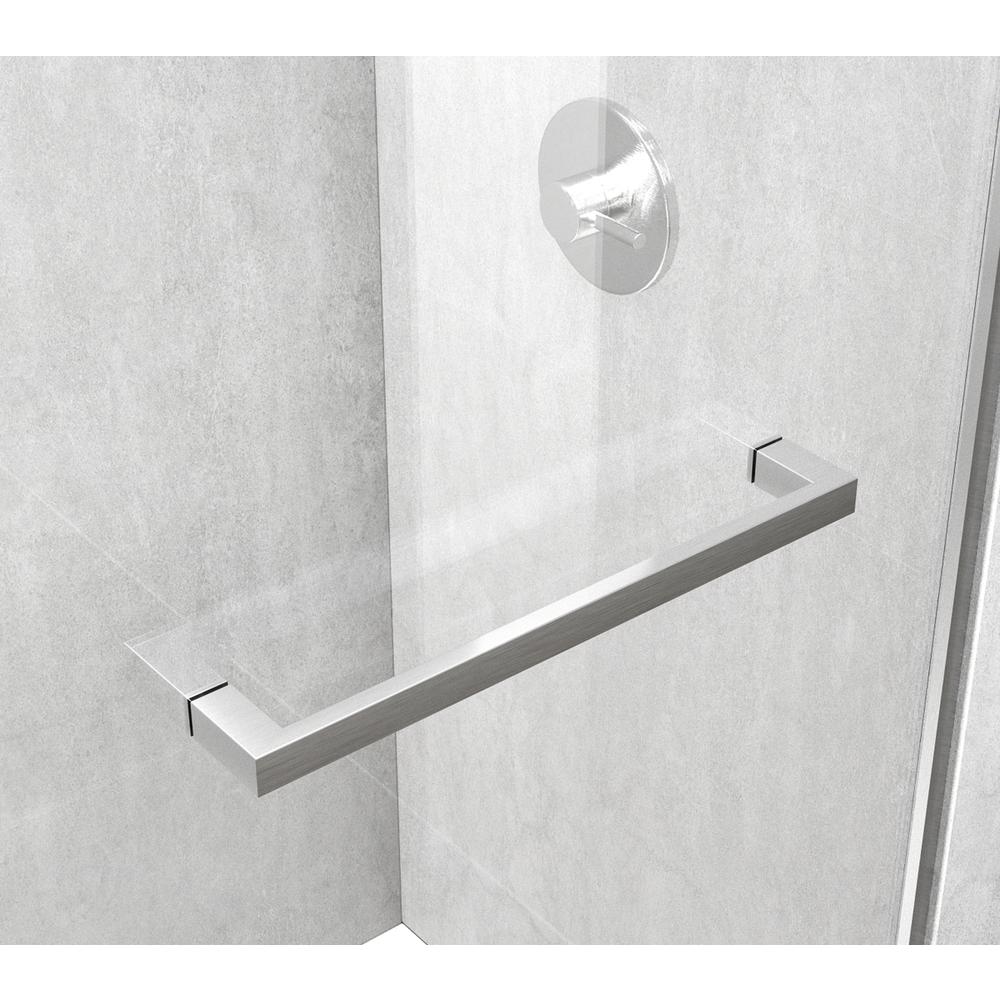 Semi-frameless shower door 60 x 76 Brushed Nickel. Picture 8