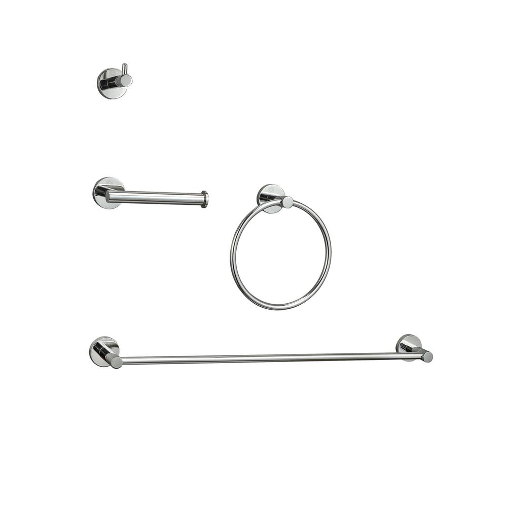 Freya 4-Piece Bathroom Hardware Set in Chrome. Picture 1