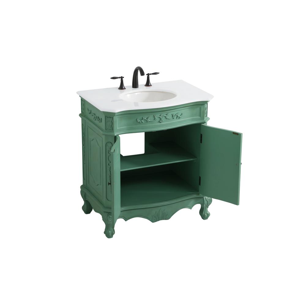 32 inch Single Bathroom vanity in vintage mint. Picture 9