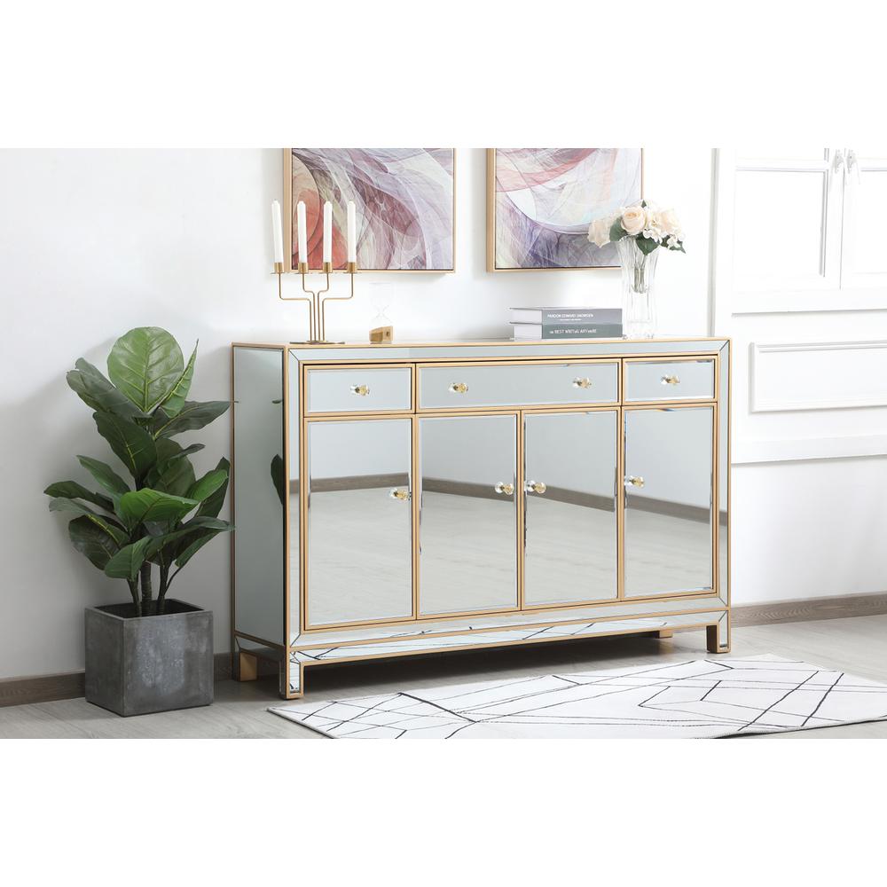56 inch mirrored credenza in gold. Picture 2
