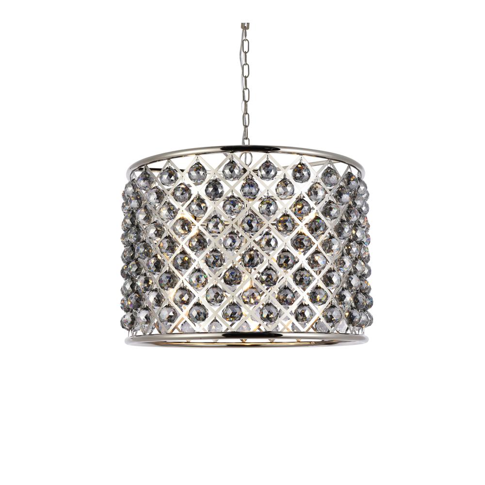Madison 8 light polished nickel Chandelier Silver Shade (Grey) Royal Cut Crystal. Picture 2
