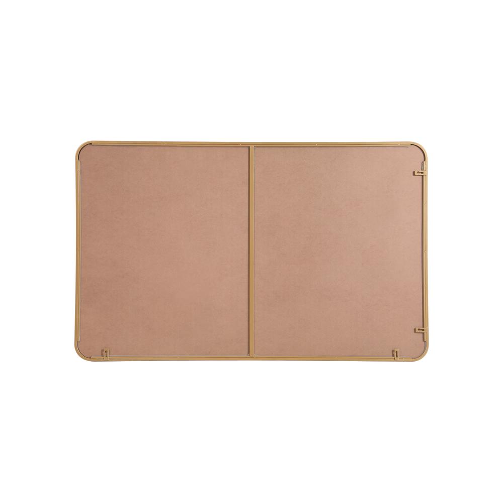 Soft corner metal rectangular mirror 30x48 inch in Brass. Picture 8