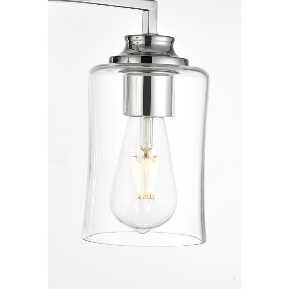 Ronnie 3 light Chrome and Clear Bath Sconce. Picture 4