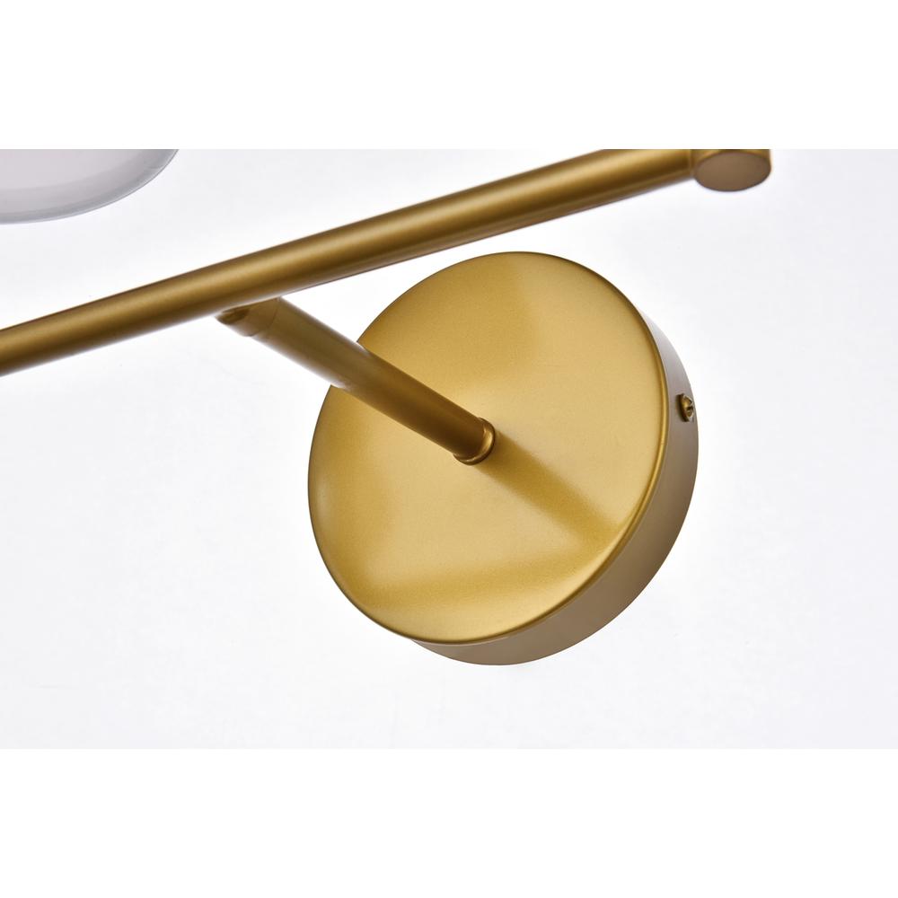 Bethany 2 lights bath sconce in brass with white fabric shade. Picture 3