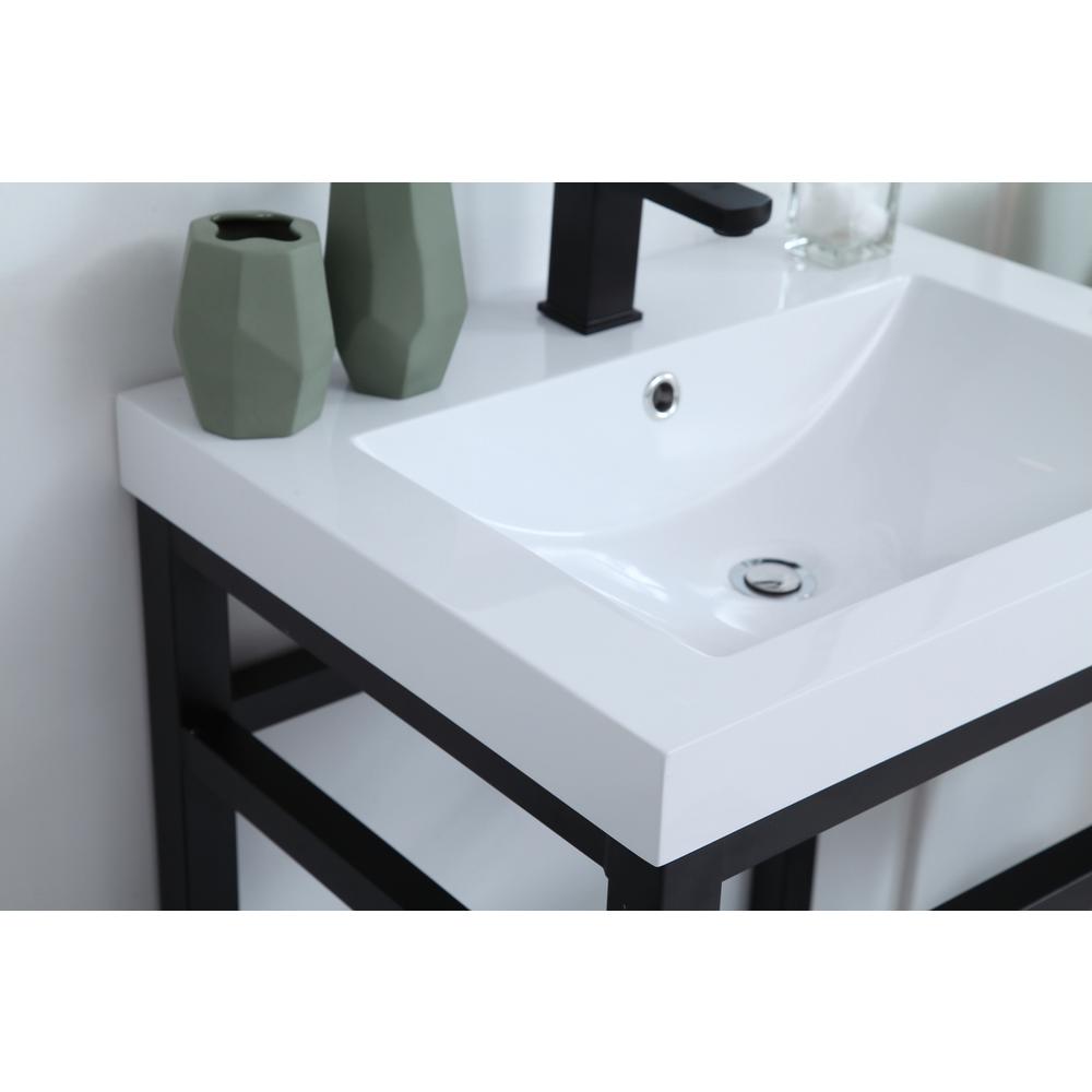 24 inch Single Bathroom Metal Vanity in Black. Picture 3