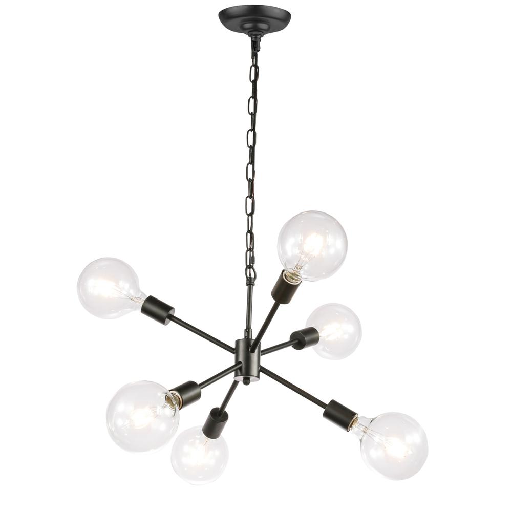 Nolan  6 light Black pendant. Picture 5