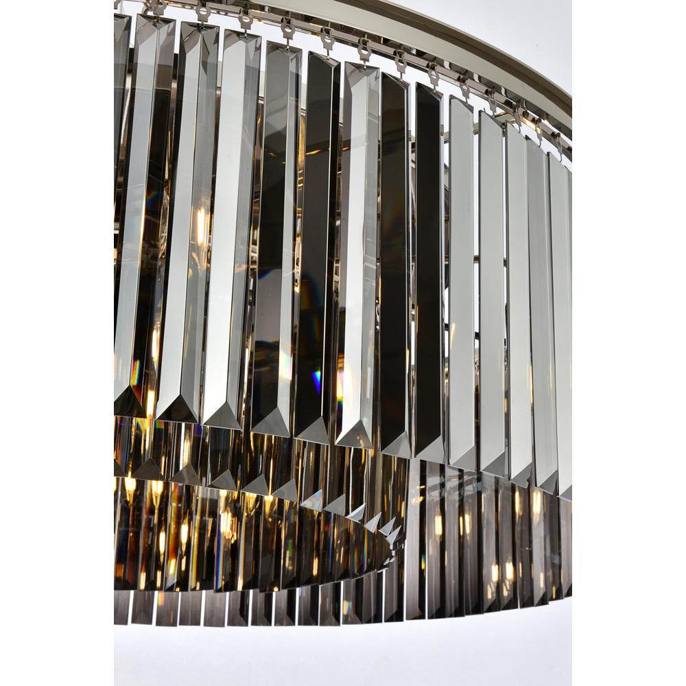 Sydney 10 light polished nickel Chandelier Silver Shade (Grey) Royal Cut Crystal. Picture 3