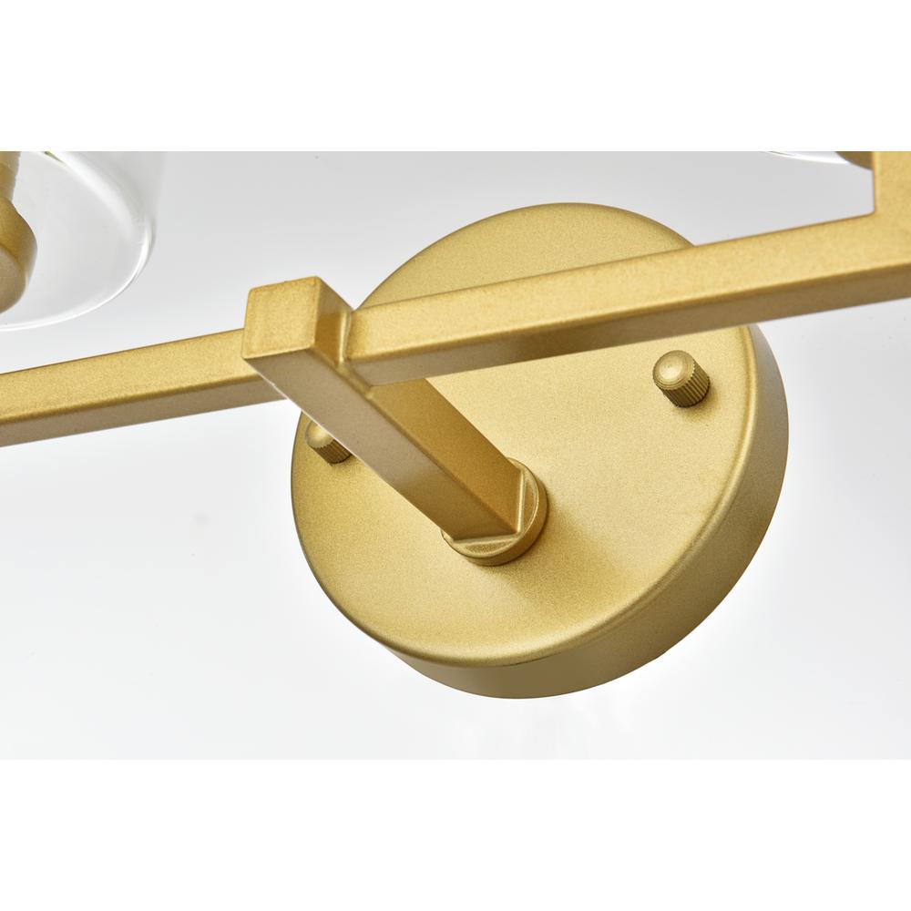 Mayson 2 light Brass and Clear Bath Sconce. Picture 6