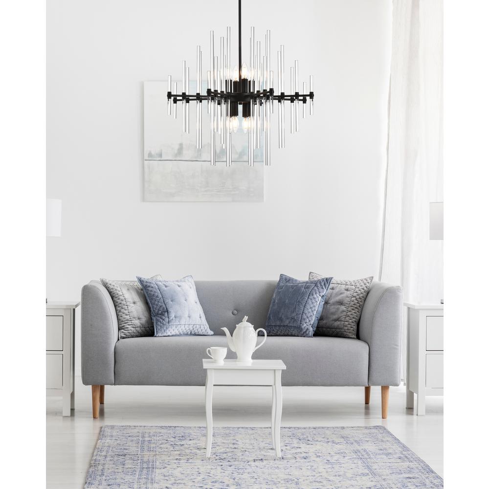 Sienna 27 inch crystal rod pendant in black. Picture 9