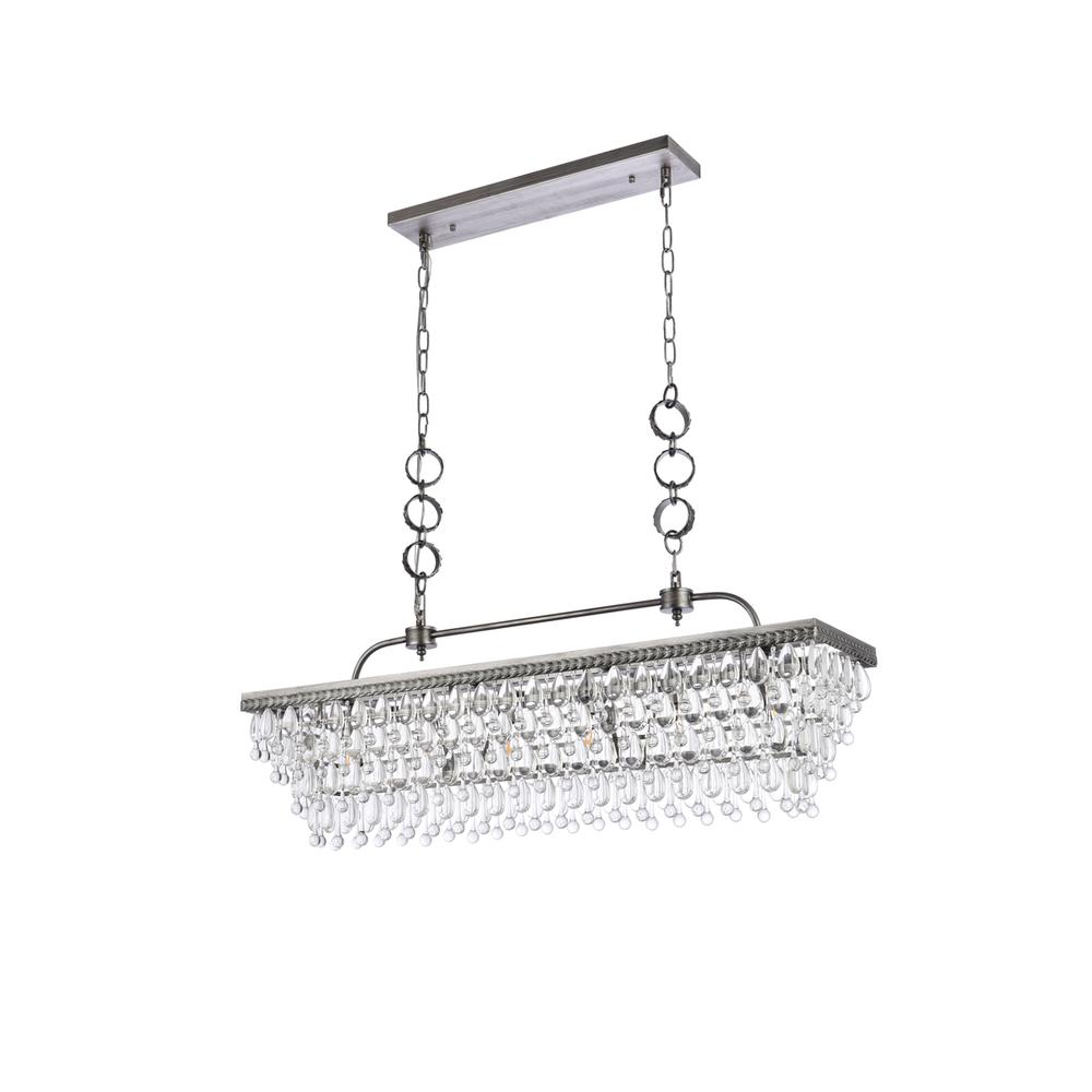 Nordic 40 inch rectangle pendant in antique silver. Picture 6