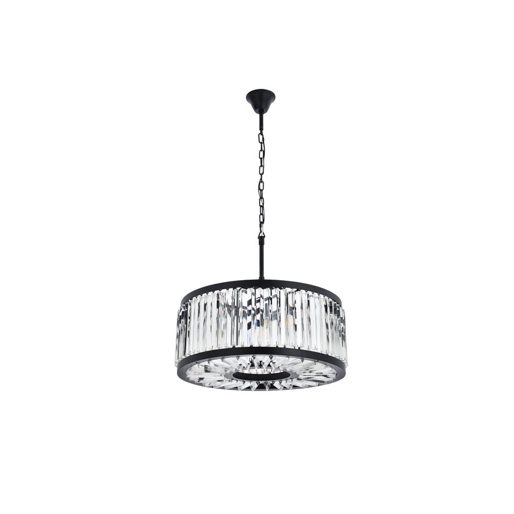 Chelsea 8 light Matte Black Chandelier Clear Royal Cut Crystal. Picture 6