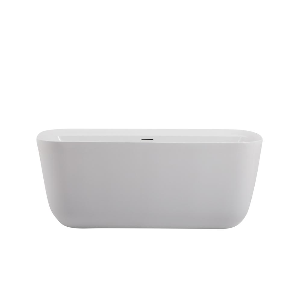 59 inch soaking bathtub in glossy white. Picture 1