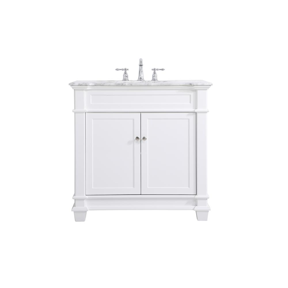 36 inch Single Bathroom Vanity set in White. Picture 1