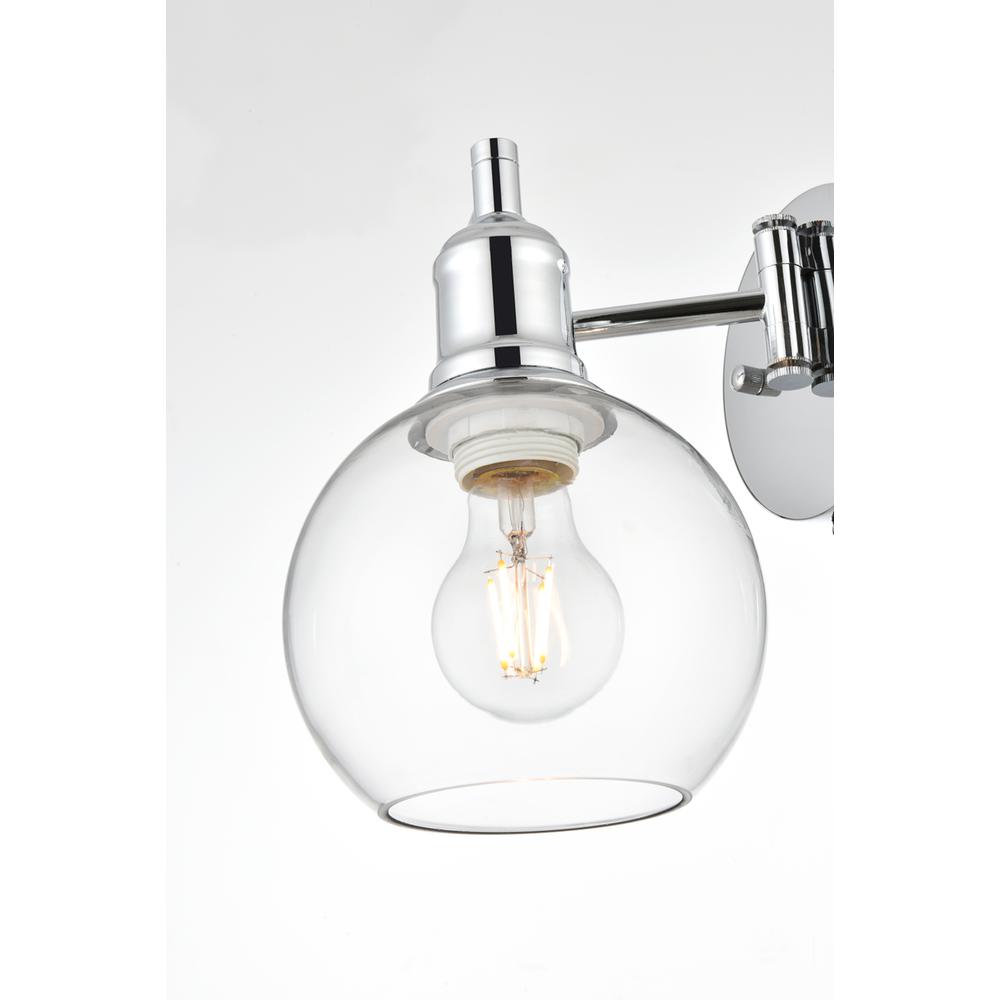 Caspian 1 light Chrome and Clear swing arm plug in wall sconce. Picture 3