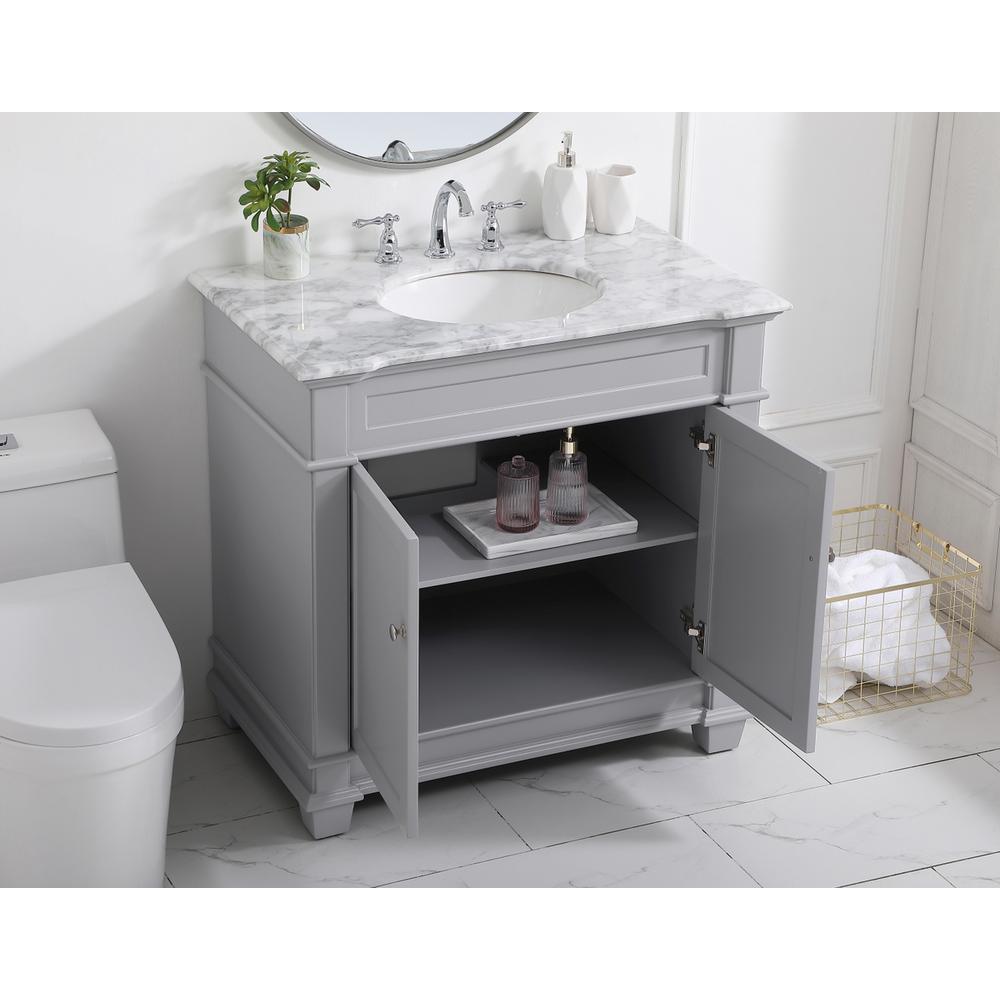 36 inch Single Bathroom Vanity set in Grey. Picture 3