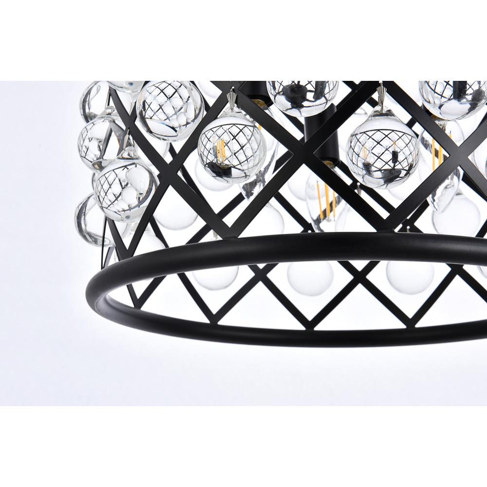 Madison 3 light Matte Black Pendant Clear Royal Cut Crystal. Picture 3