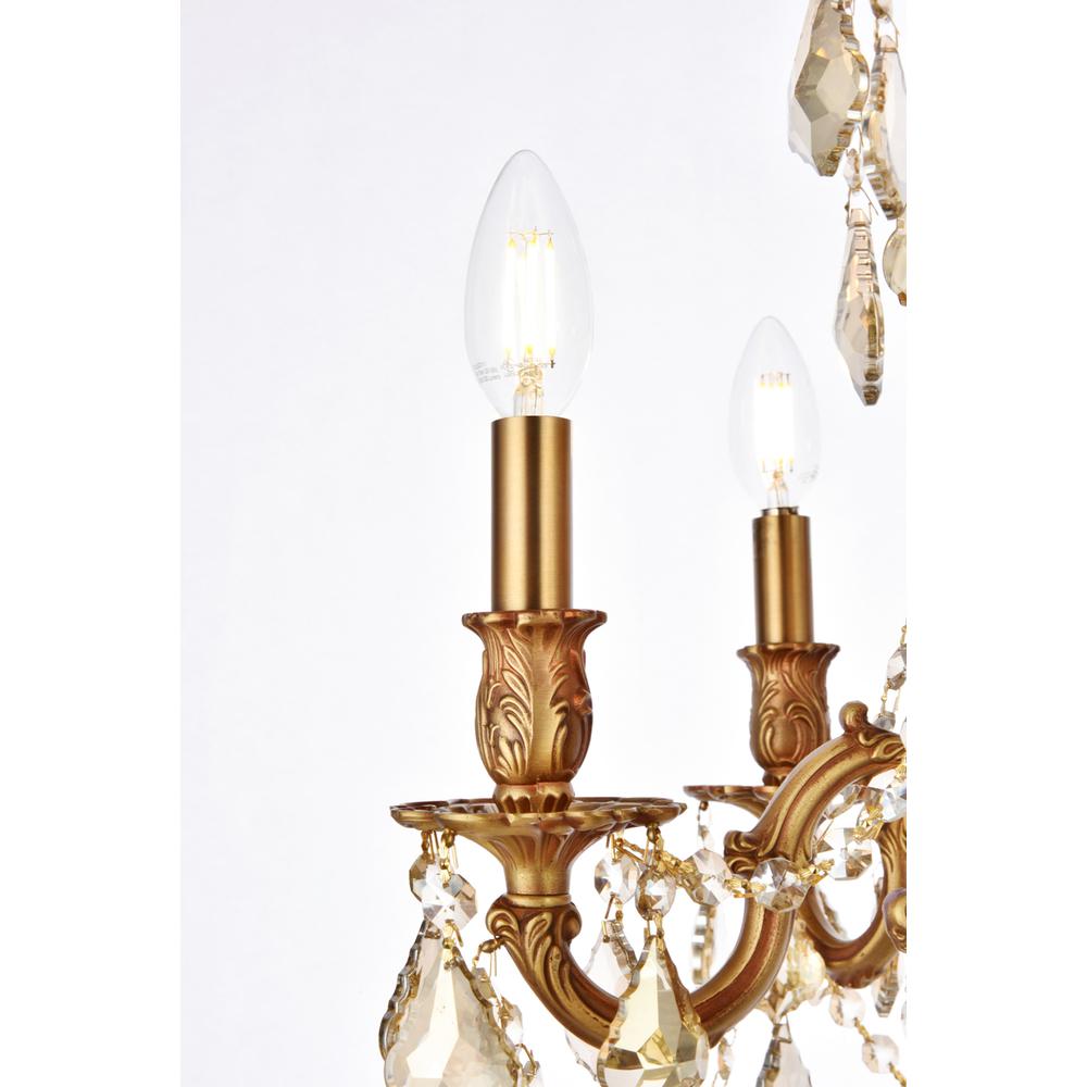 Rosalia 5 light French Gold Pendant Golden Teak (Smoky) Royal Cut Crystal. Picture 4