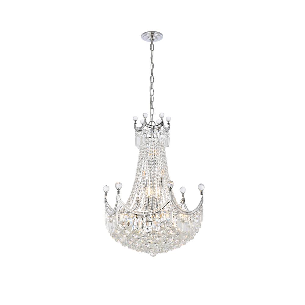 Corona 15 light Chrome Chandelier Clear Royal Cut Crystal. Picture 1