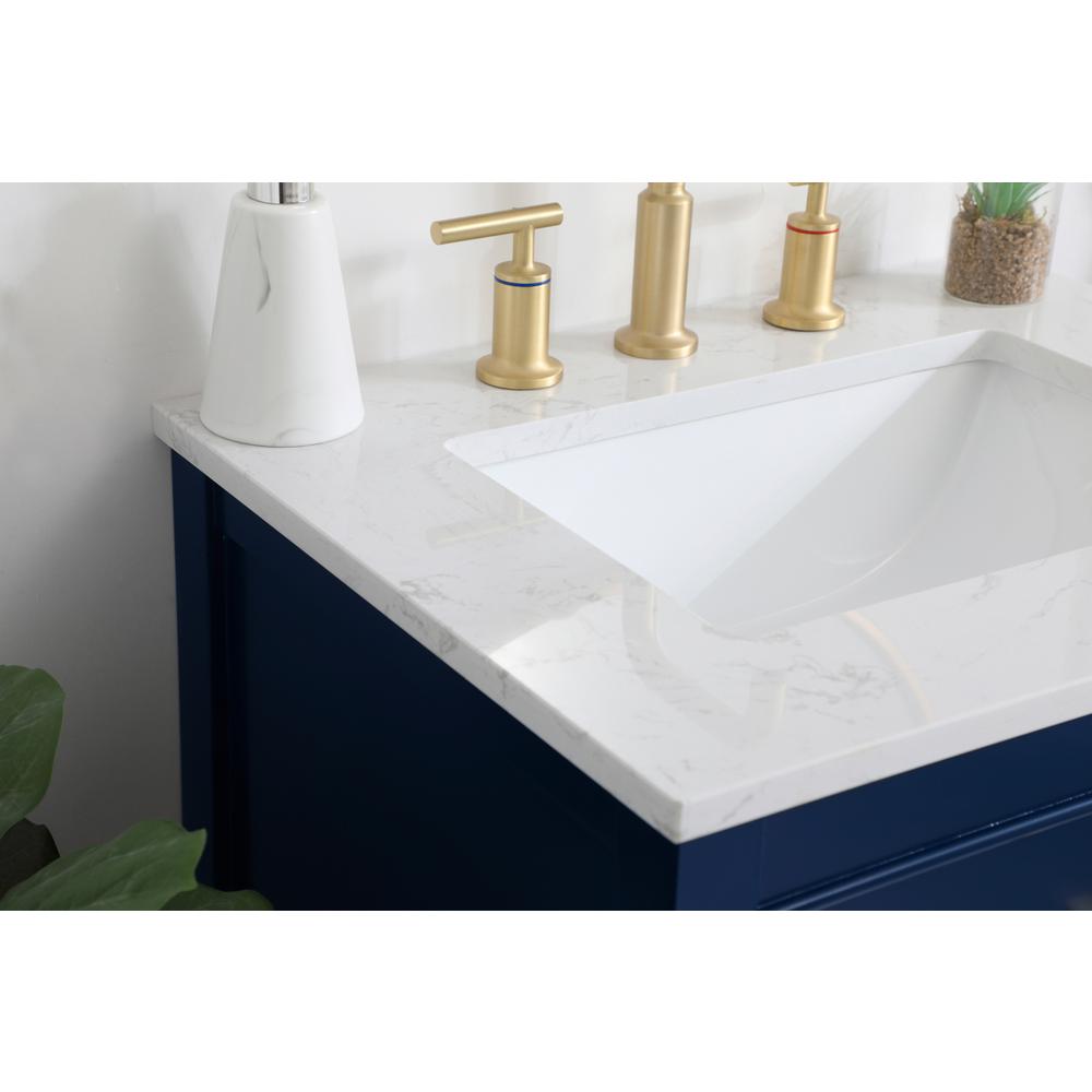 24 inch Single Bathroom Vanity in Blue. Picture 4