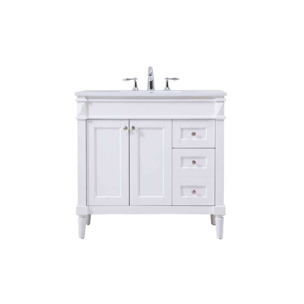 36 inch Single bathroom vanity in white. Picture 1
