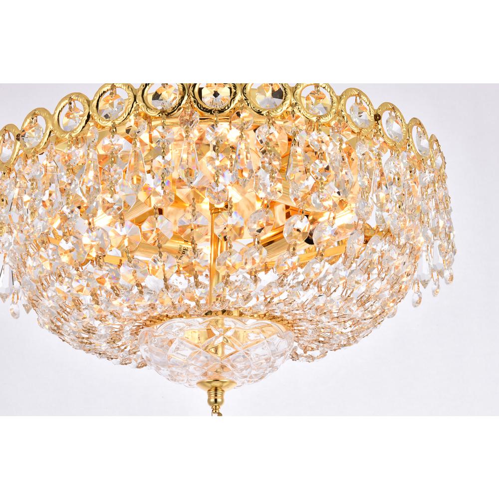 Century 4 light Gold Flush Mount Clear Royal Cut Crystal. Picture 4
