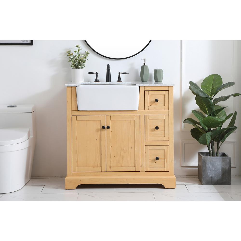 36 inch Single bathroom vanity in natural wood. Picture 14