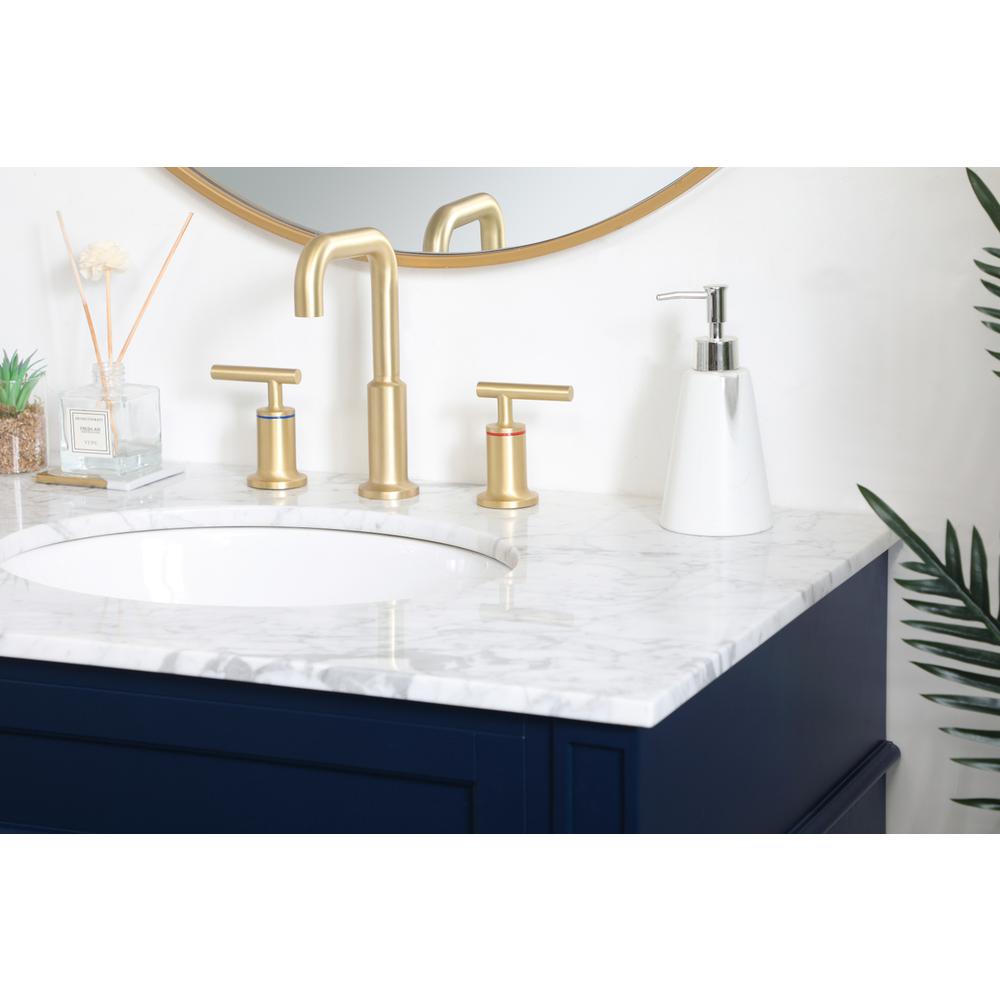 32 inch Single bathroom vanity in blue. Picture 4