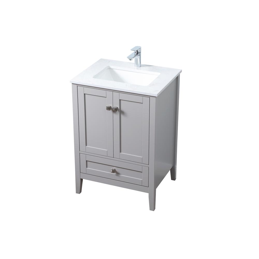 24 Inch SIngle Bathroom Vanity In Grey. Picture 8