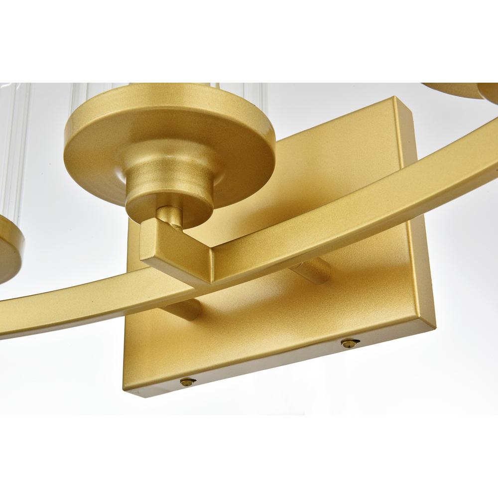 Saanvi 3 light Brass and Clear Bath Sconce. Picture 5