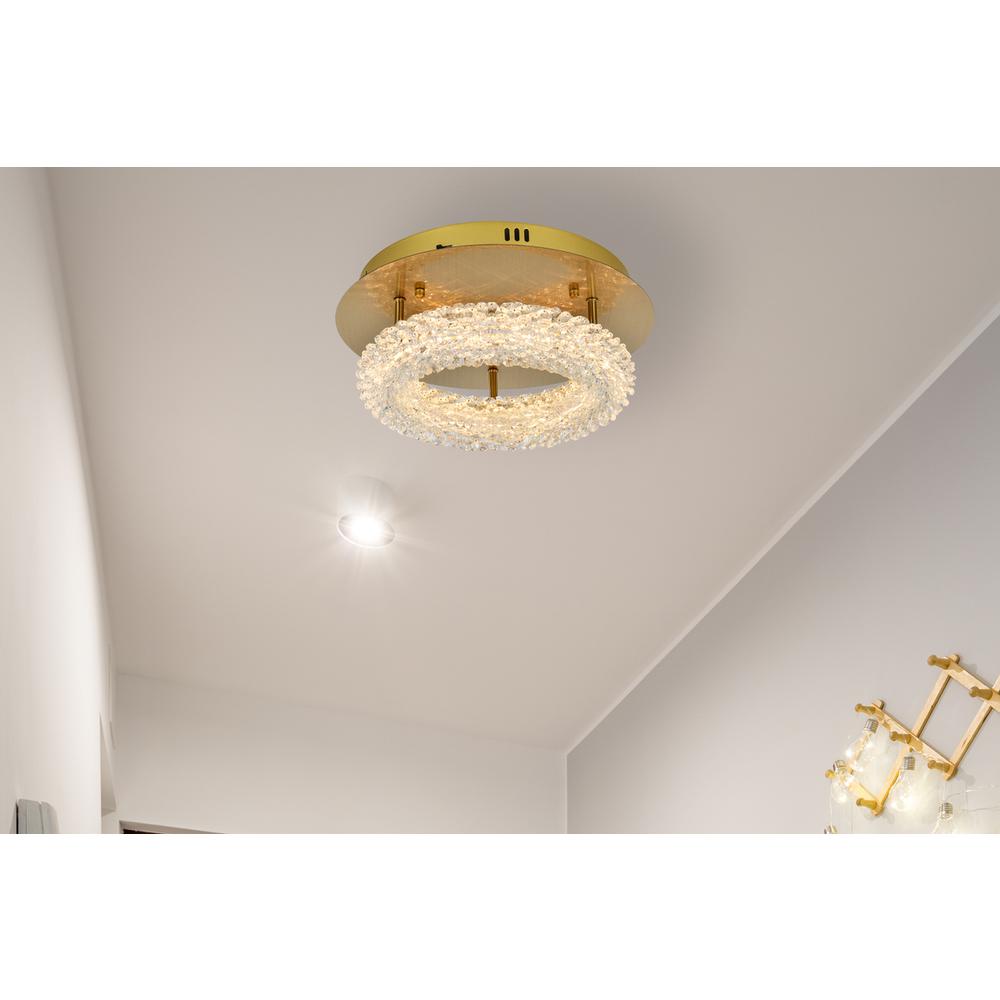 Bowen 14 inch Adjustable LED Flush Mount in Satin Gold. Picture 8