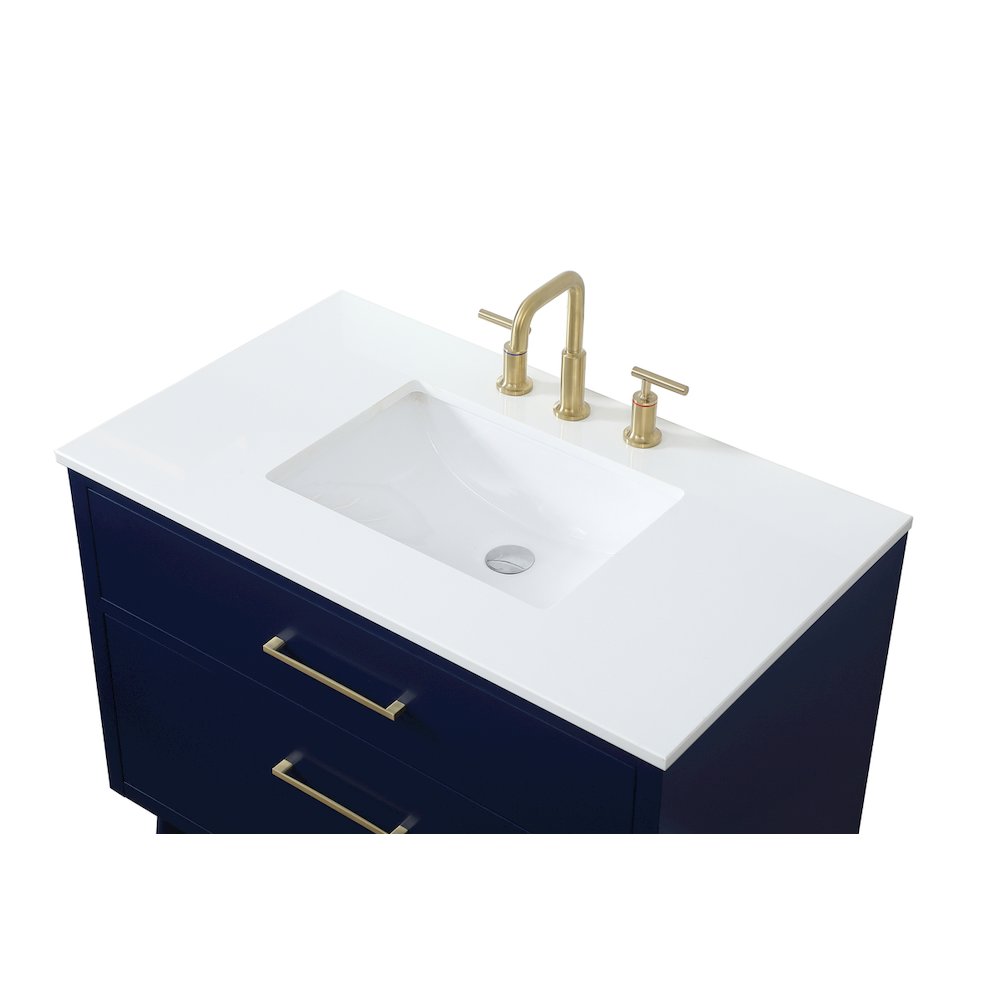 36 Inch Bathroom Vanity In Blue. Picture 11