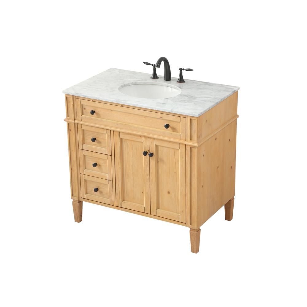36 inch Single bathroom vanity in natural wood. Picture 8