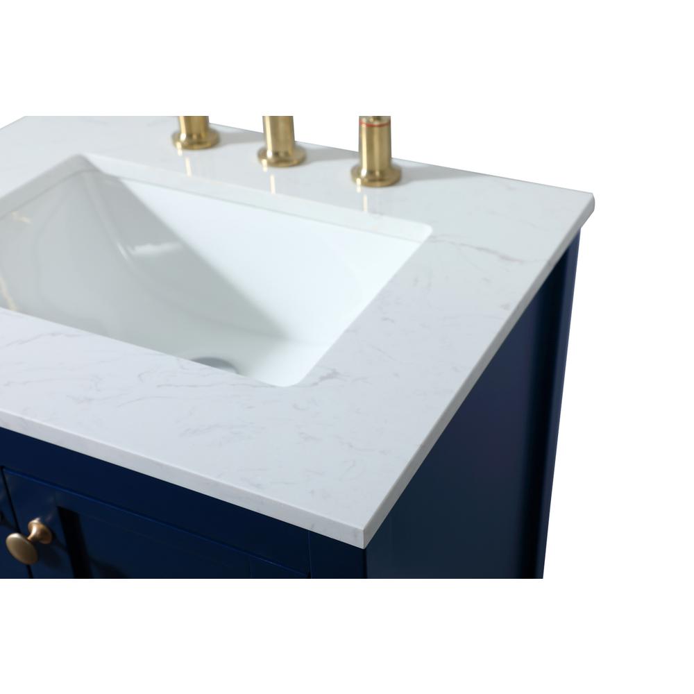 24 inch Single bathroom vanity in blue. Picture 11