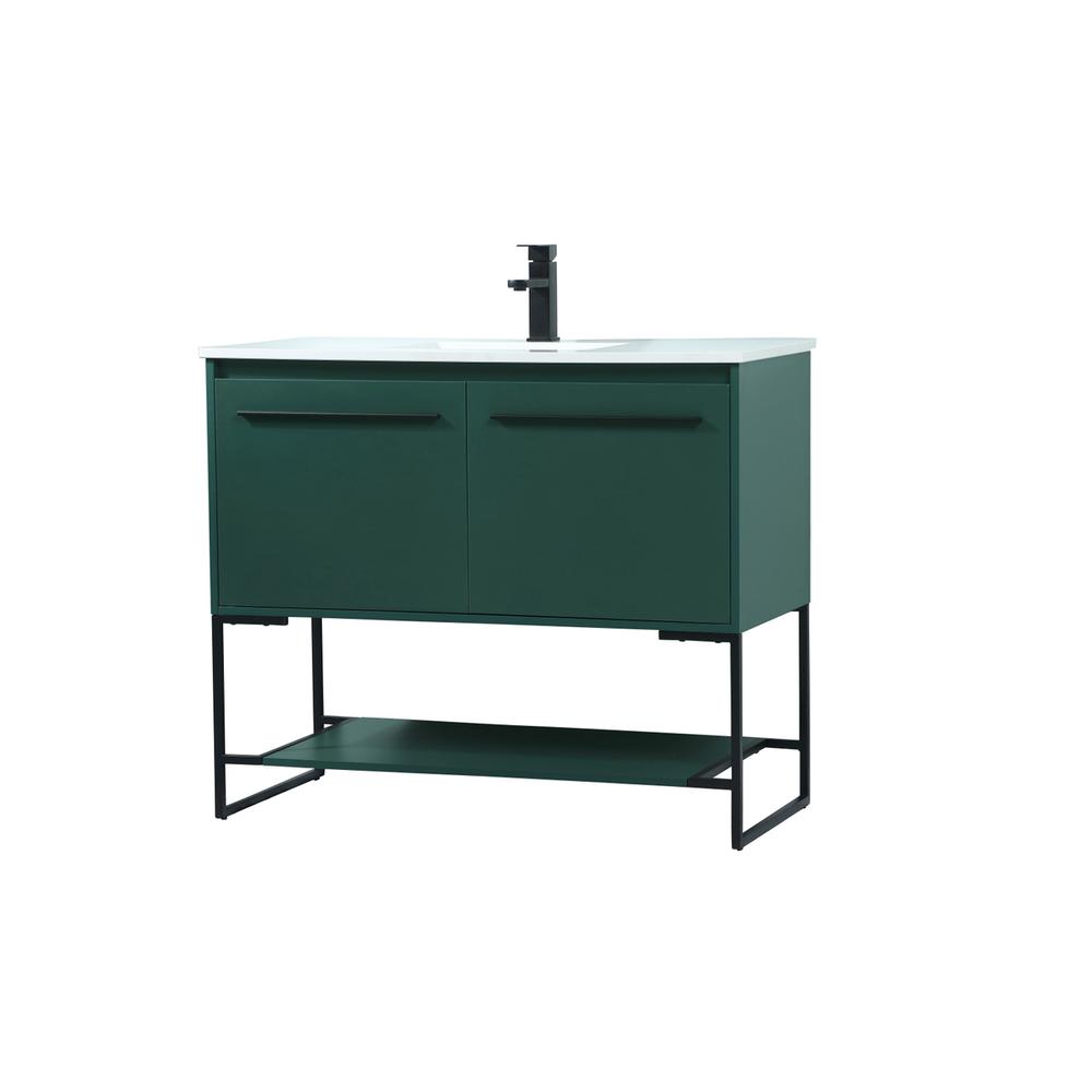 40 inch Single bathroom vanity in green. Picture 7