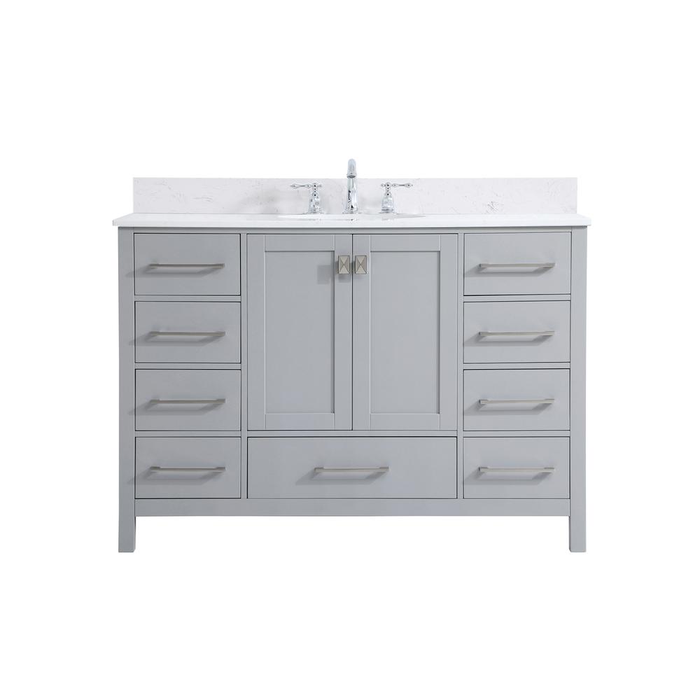 48 inch Single Bathroom Vanity in Gray with Backsplash. Picture 1