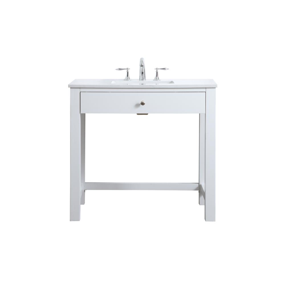 36 Inch ADA Compliant Bathroom Vanity In White. Picture 1