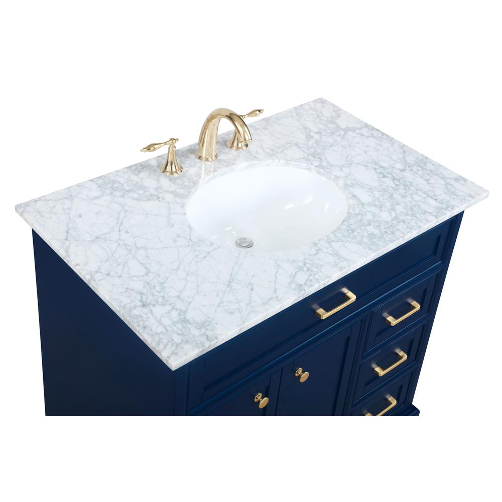 36 inch Single bathroom vanity in Blue. Picture 10