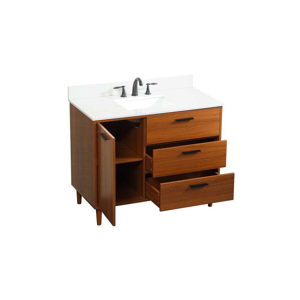42 inch bathroom vanity in Teak with backsplash. Picture 9