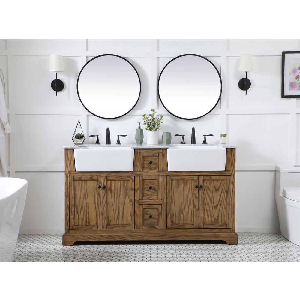 60 inch double bathroom vanity in driftwood. Picture 4