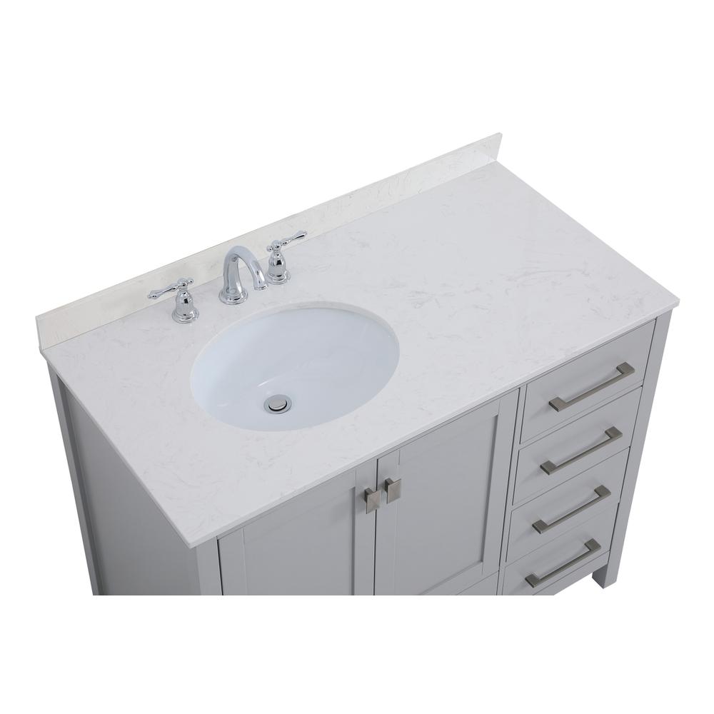 42 inch Single Bathroom Vanity in Gray with Backsplash. Picture 10