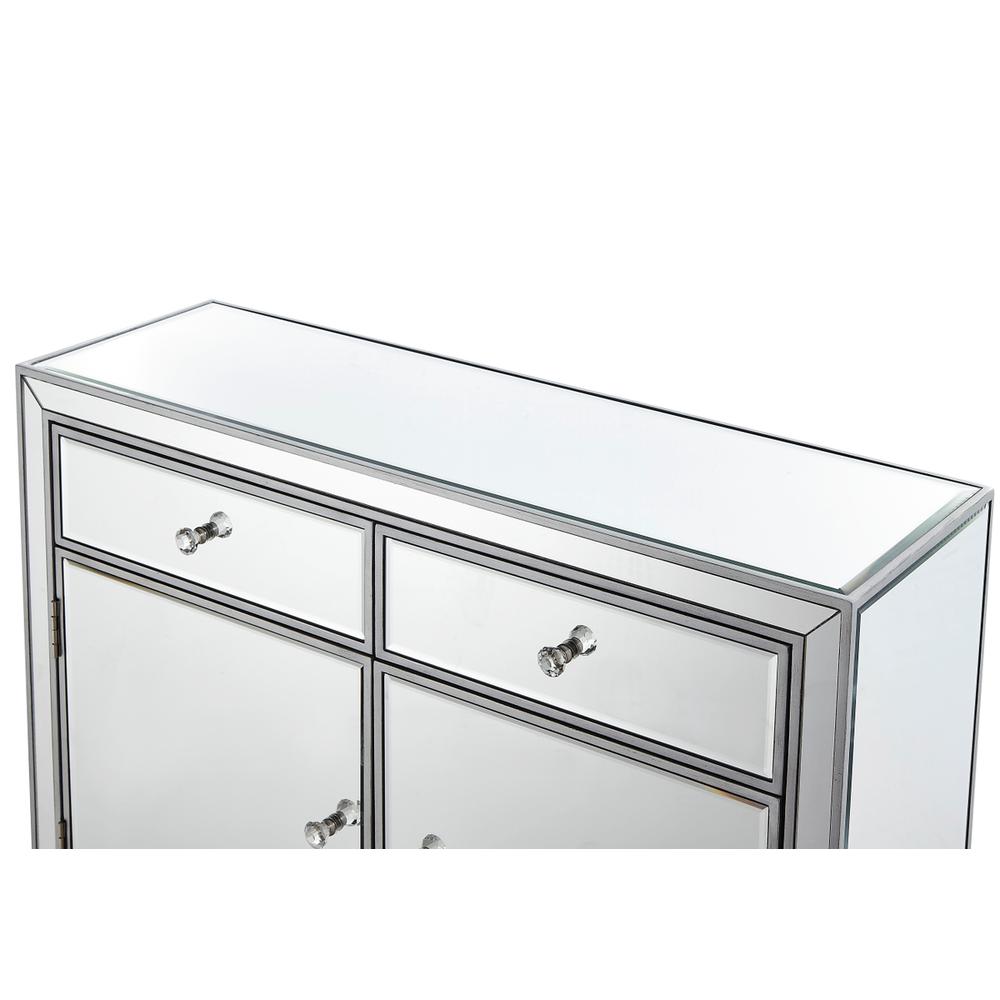 Nightstand 2 drawers 2 doors 38in. W x 12in. D x 32in. H in antique silver paint. Picture 8