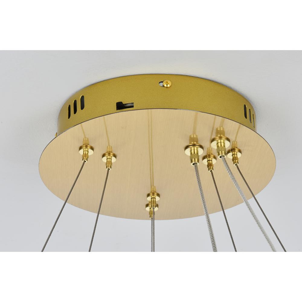 Bowen 28 inch Adjustable LED Chandelier in Satin Gold. Picture 7