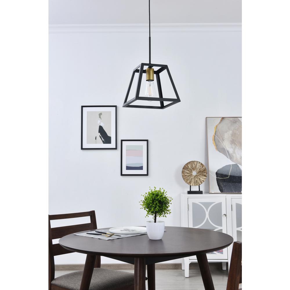 Resolute 1 light brass and black Pendant. Picture 11