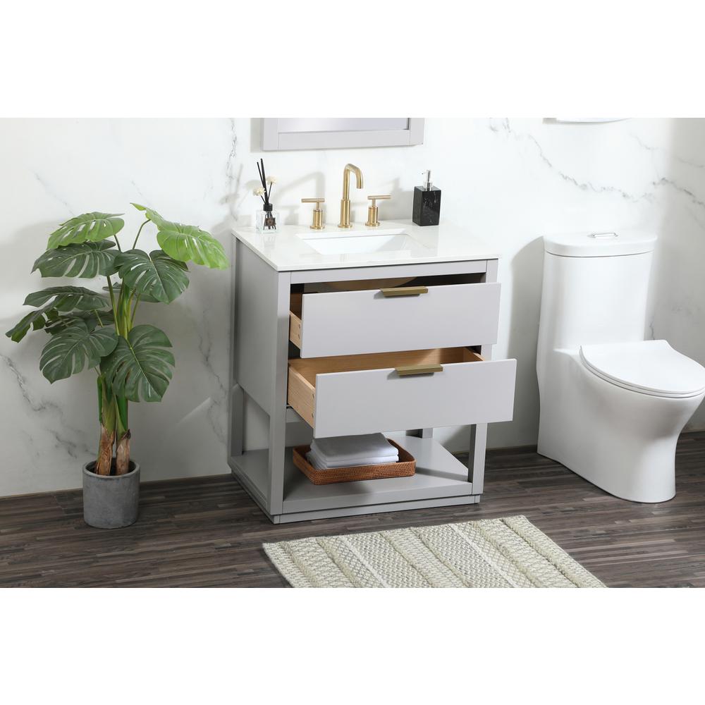 30 inch Single bathroom vanity in grey. Picture 3