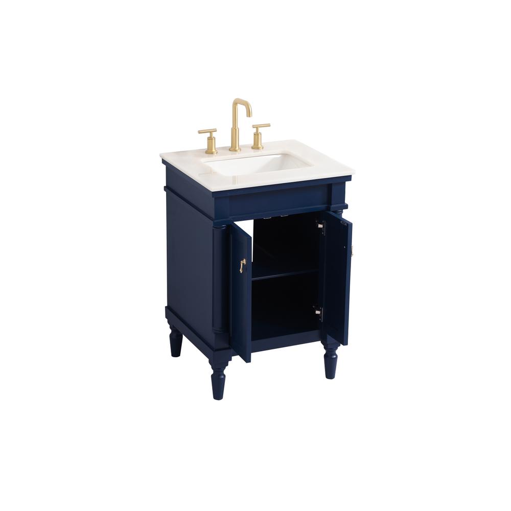 24 inch Single bathroom vanity in blue. Picture 9